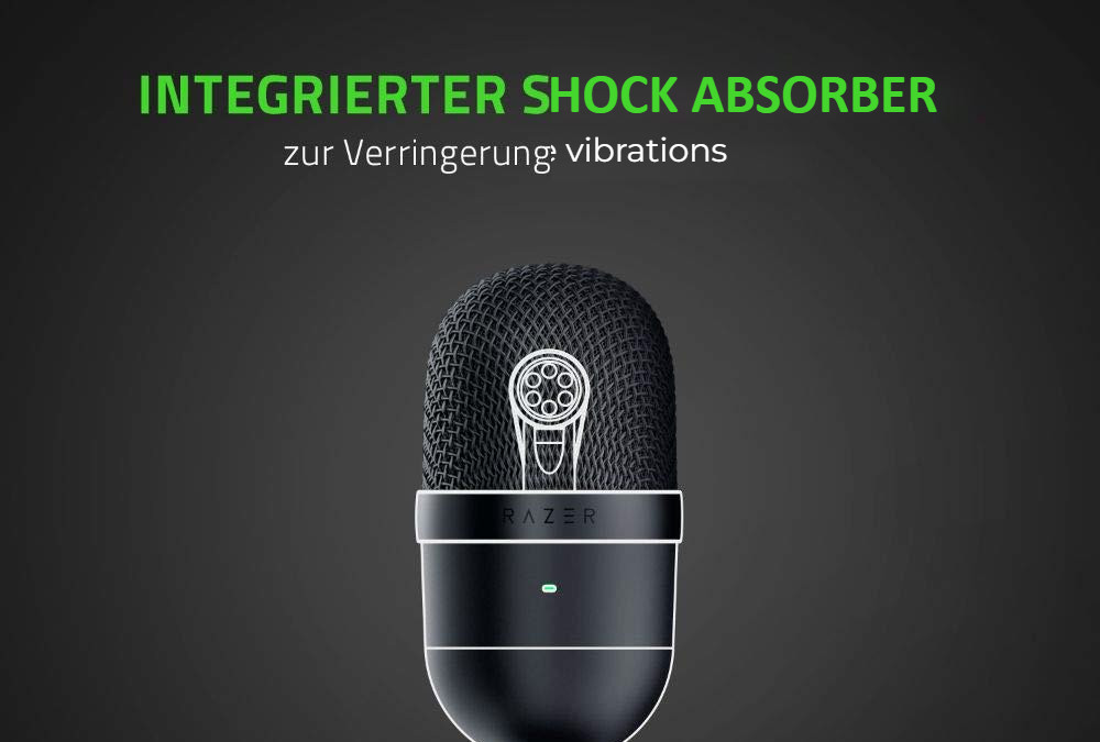 A translated infographic image showing a microphone. The caption on the infographic is half in German and half in English